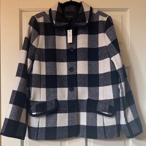 Talbots Navy and White  Checked Jacket